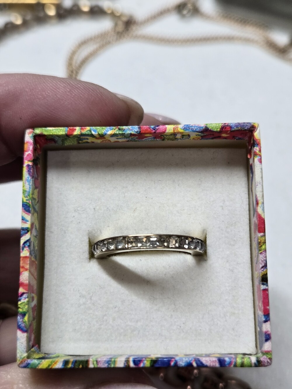 Gold Filled Channel-Set Crystal Eternity Band